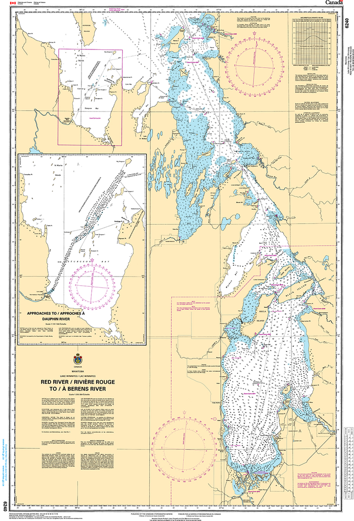 CHS Print-on-Demand Charts Canadian Waters-6240: Red River / RiviЏre Rouge to/€ Berens River, CHS POD Chart-CHS6240
