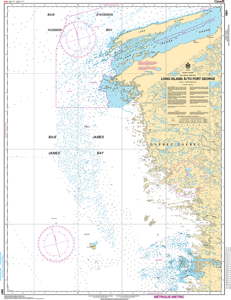 CHS Print-on-Demand Charts Canadian Waters-5801: Long Island €/to Fort George, CHS POD Chart-CHS5801