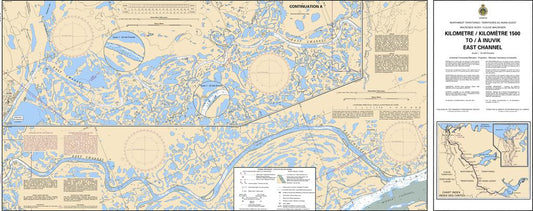 CHS Chart 6432: Kilometre/Kilomètre 1500 to/à Inuvik East Channel