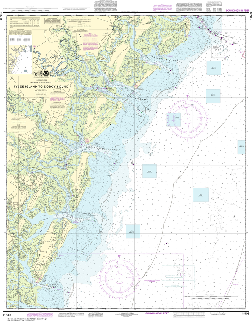 NOAA Chart 11509: Tybee Island to Doboy Sound