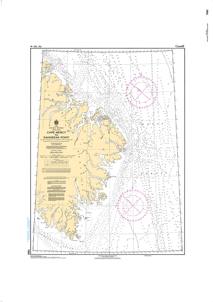 CHS Print-on-Demand Charts Canadian Waters-7052: Cape Mercy to Kangeeak Point, CHS POD Chart-CHS7052
