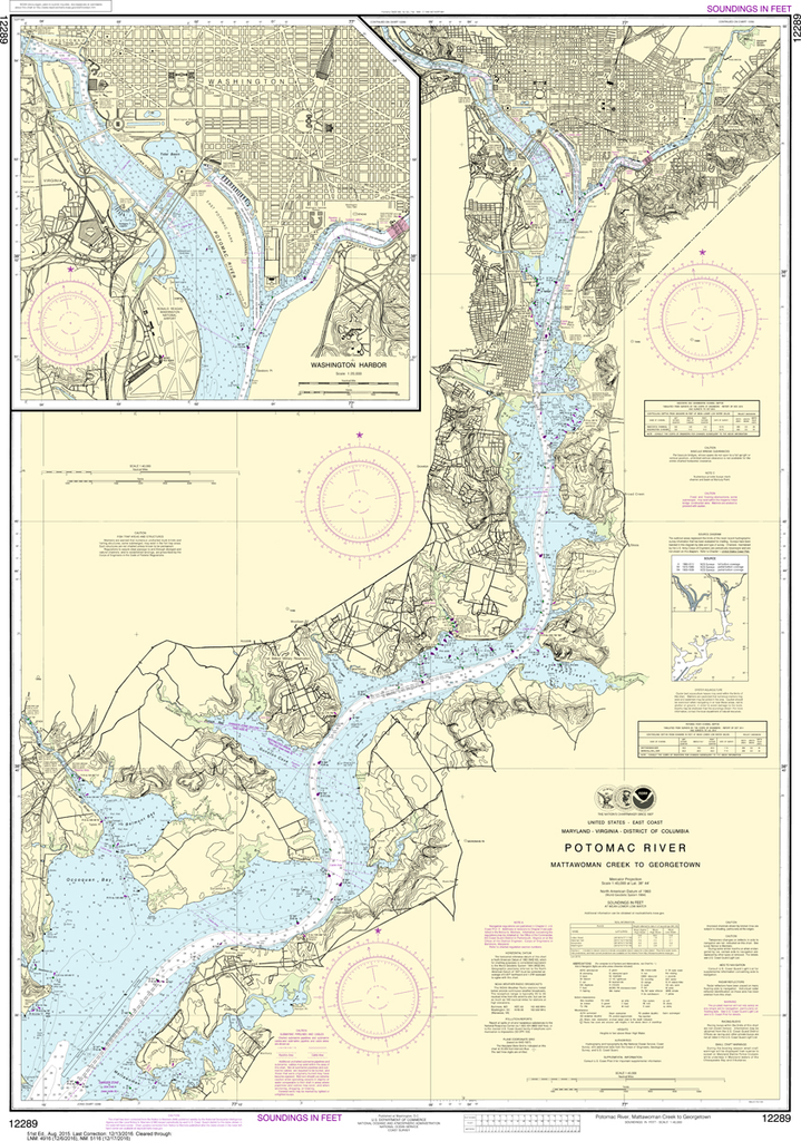 NOAA Chart 12289: Potomac River - Mattawoman Creek to Georgetown, Washington Harbor