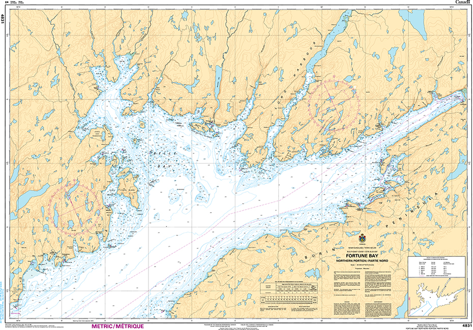 CHS Print-on-Demand Charts Canadian Waters-4831: Fortune Bay - Northern Portion/Partie Nord, CHS POD Chart-CHS4831