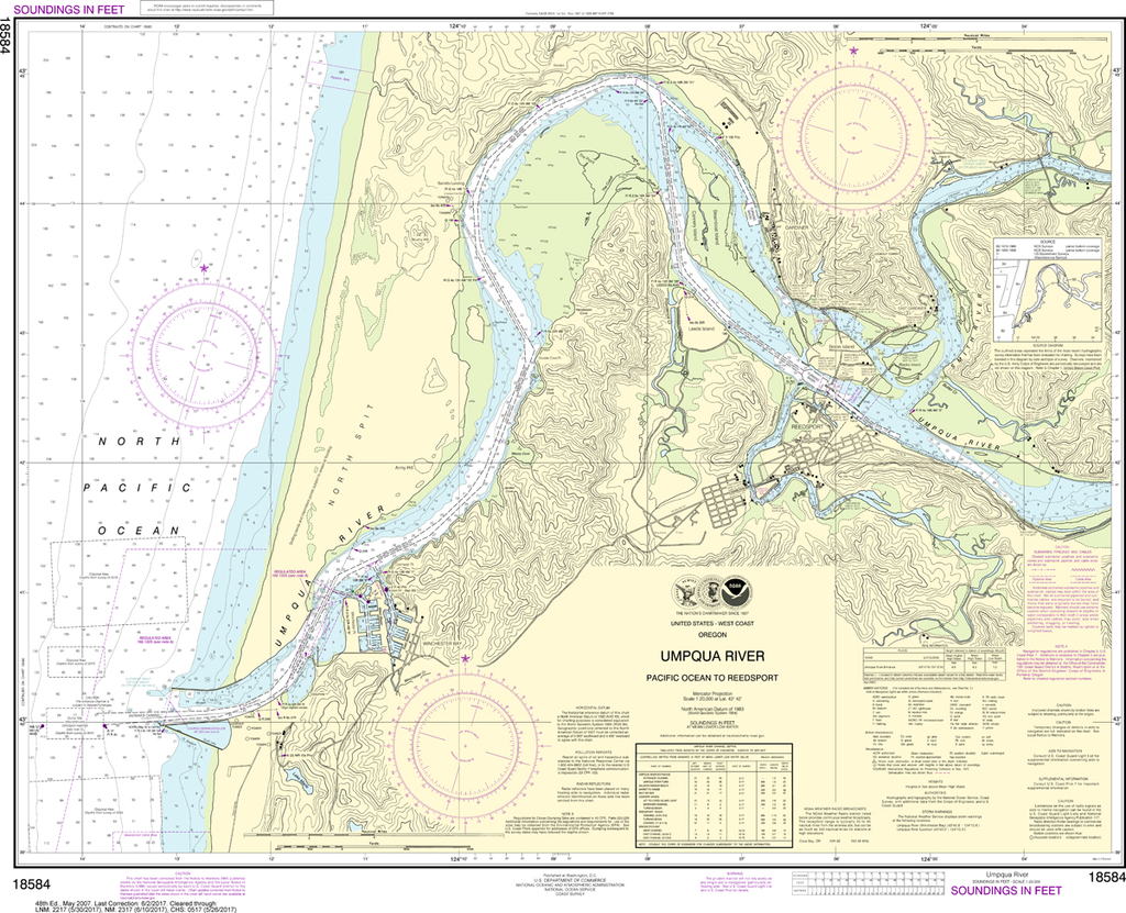 NOAA Chart 18584: Umpqua River - Pacific Ocean to Reedsport