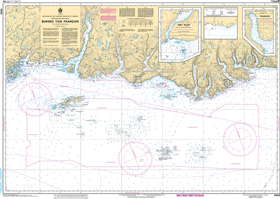 CHS Print-on-Demand Charts Canadian Waters-4826: Burgeo to/€ FranЌois, CHS POD Chart-CHS4826