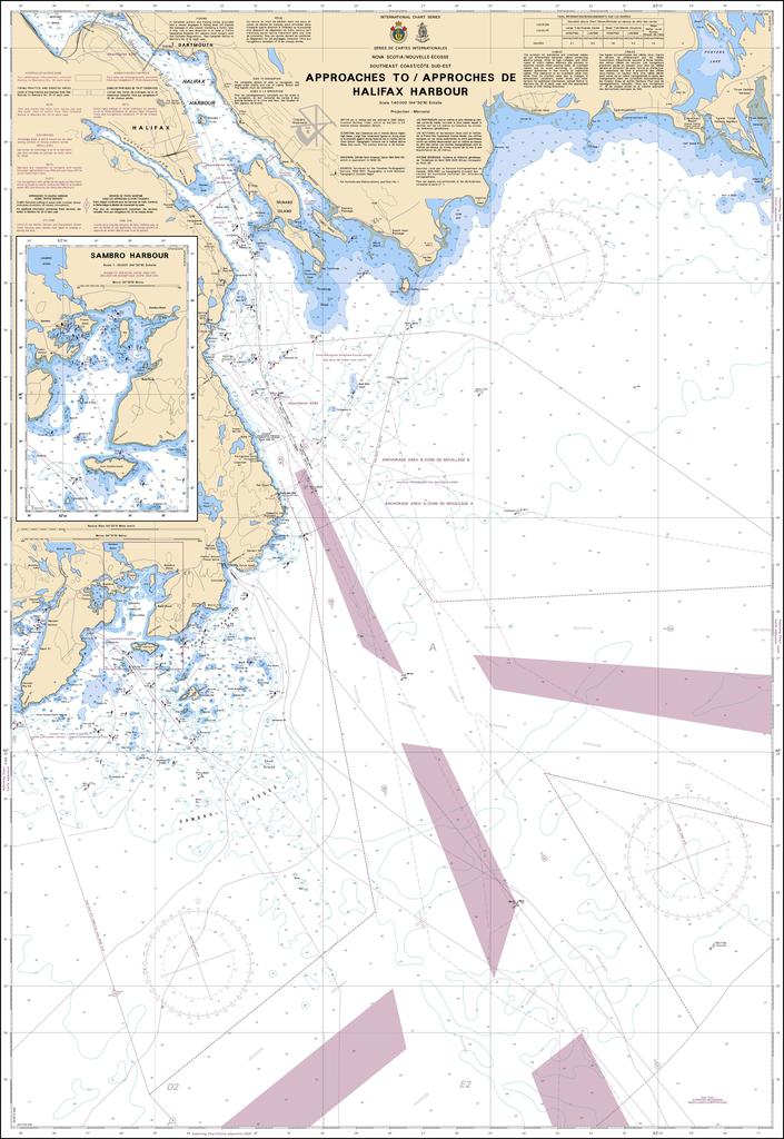 CHS Chart 4237: Approaches to / Approches de Halifax Harbour