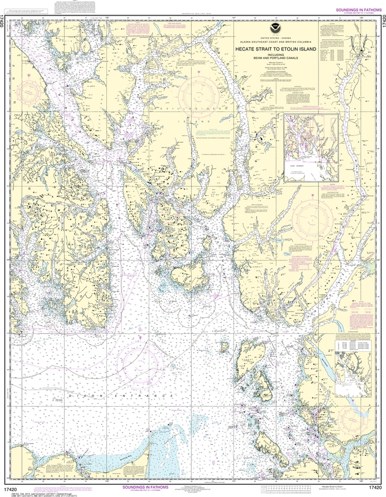NOAA Chart 17420: Hecate Strait to Etolin Island, including Behm and Portland Canals