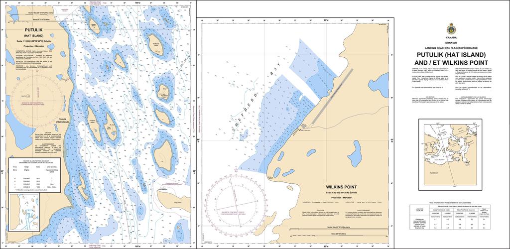 CHS Chart 7646: Putulik (Hat Island) and/et Wilkins Point
