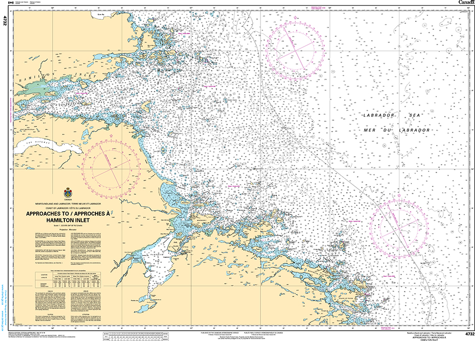 CHS Print-on-Demand Charts Canadian Waters-4732: Approaches to / Approches € Hamilton Inlet, CHS POD Chart-CHS4732