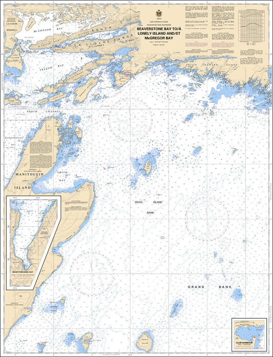 CHS Chart 2245: Beaverstone Bay to/à Lonely Island and/et McGregor Bay