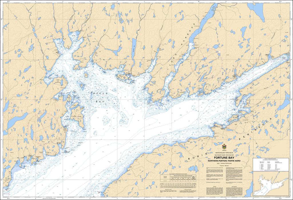 CHS Chart 4831: Fortune Bay: Northern Portion / Partie Nord