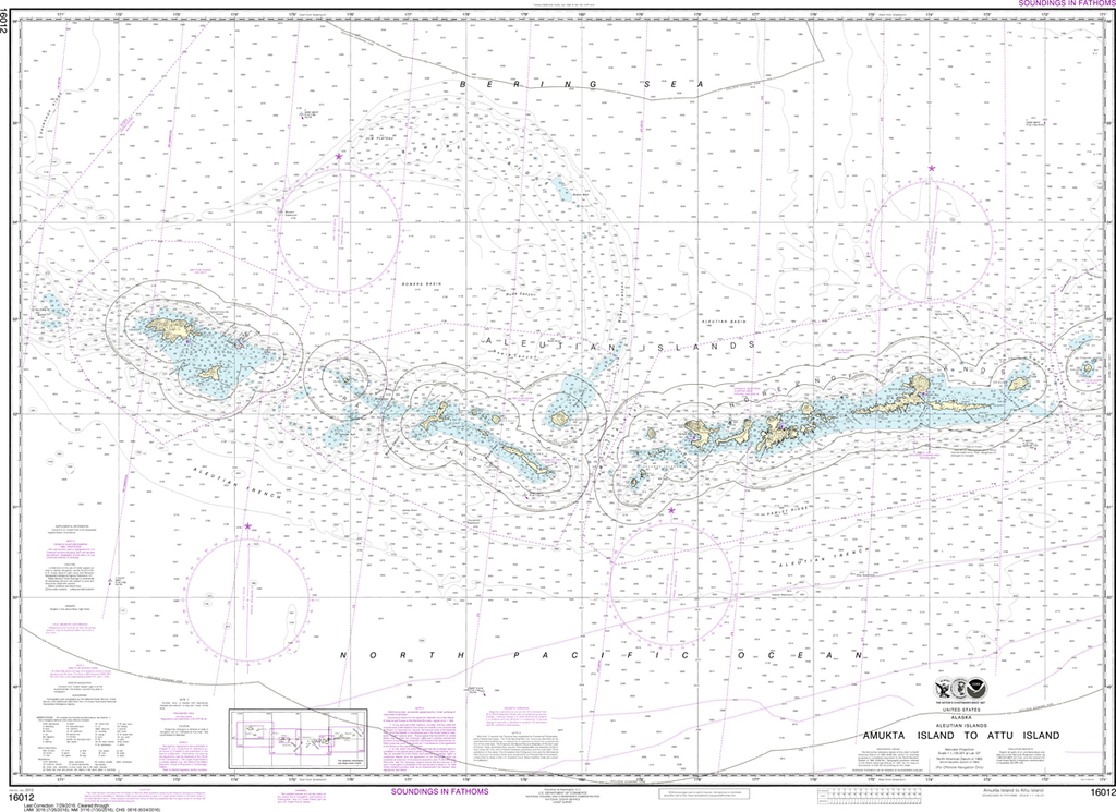 NOAA Chart 16012: Aleutian Islands - Amukta Island to Attu Island