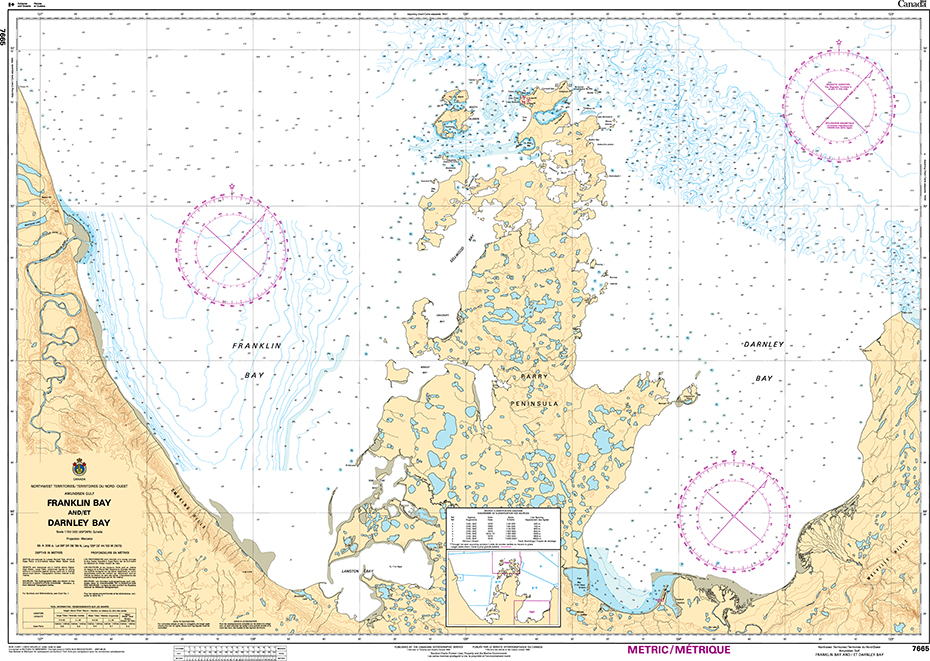 CHS Print-on-Demand Charts Canadian Waters-7665: Franklin Bay and/et Darnley Bay, CHS POD Chart-CHS7665