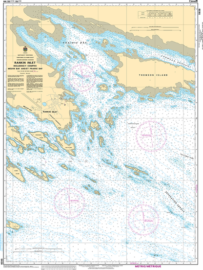 CHS Print-on-Demand Charts Canadian Waters-5628: Rankin Inlet Including / Y Compris Melvin Bay And/ Et Prairie Bay, CHS POD Chart-CHS5628