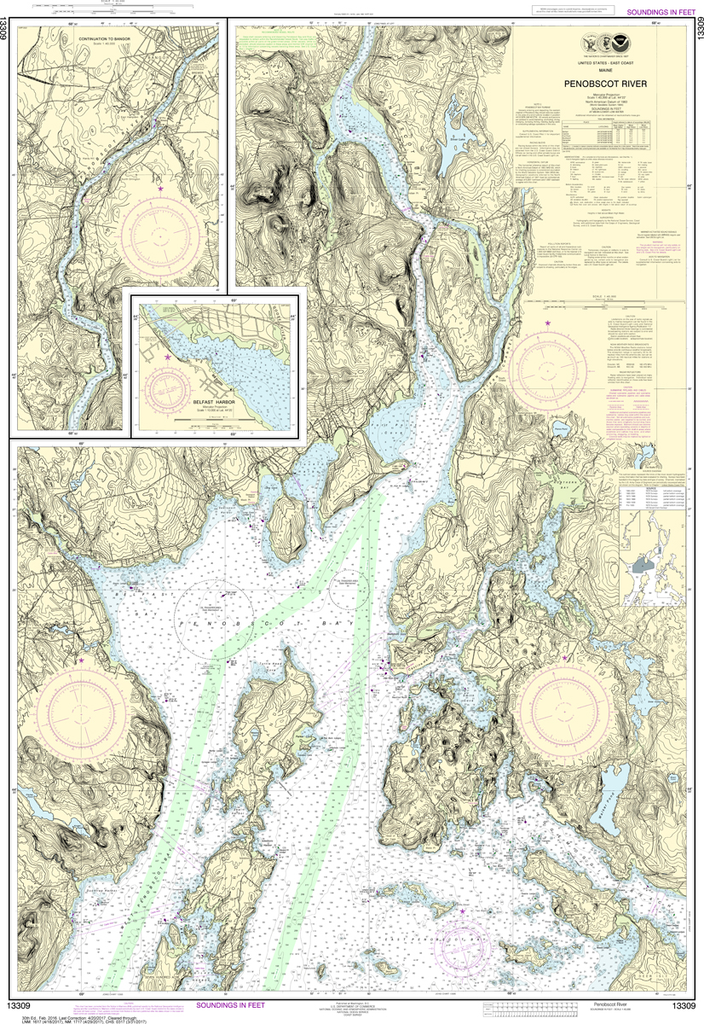 NOAA Chart 13309: Penobscot River, Belfast Harbor
