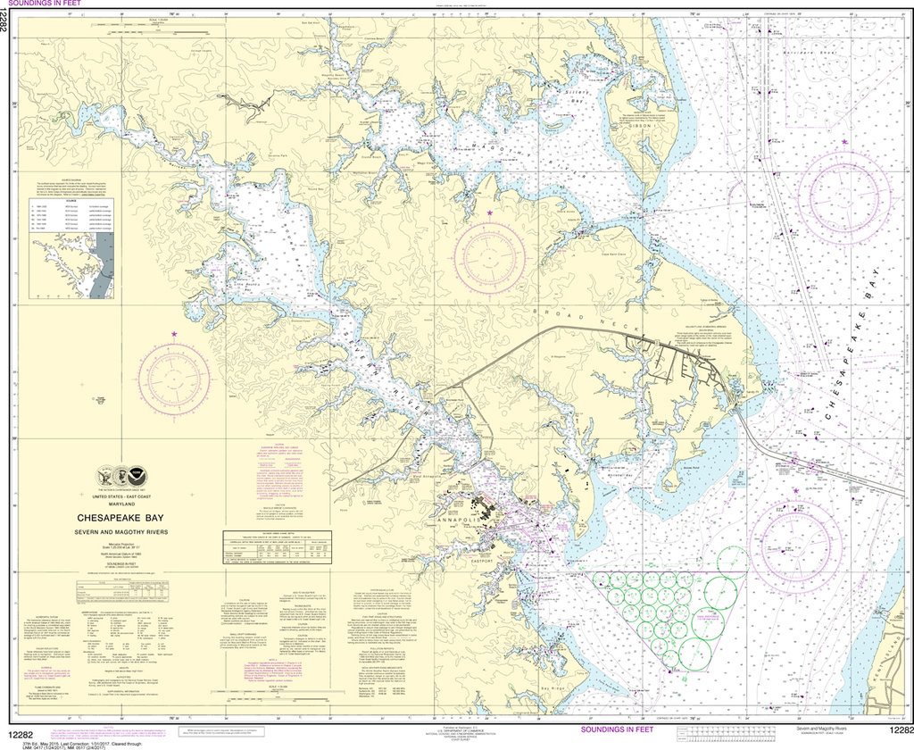 NOAA Chart 12282: Chesapeake Bay - Severn and Magothy Rivers