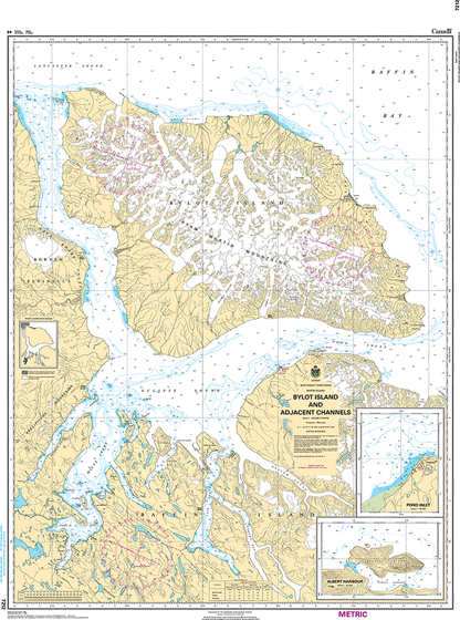 CHS Print-on-Demand Charts Canadian Waters-7212: Bylot Island and Adjacent Channels, CHS POD Chart-CHS7212