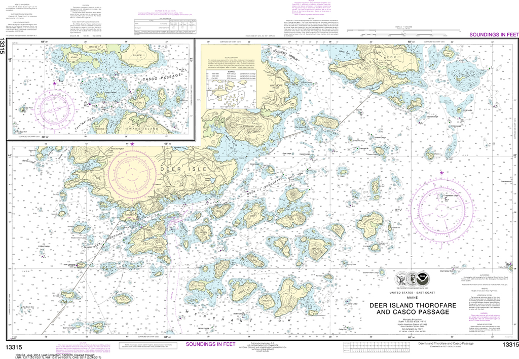 NOAA Chart 13315: Deer Island Thorofare and Casco Passage