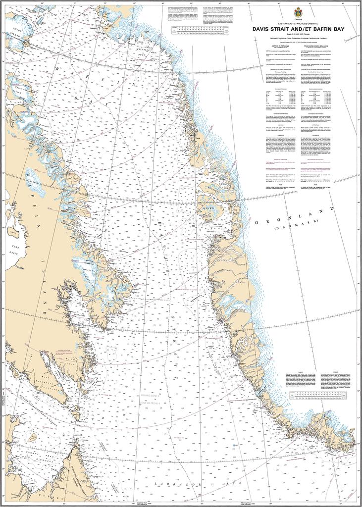 CHS Chart 7010: Davis Strait and/et Baffin Bay