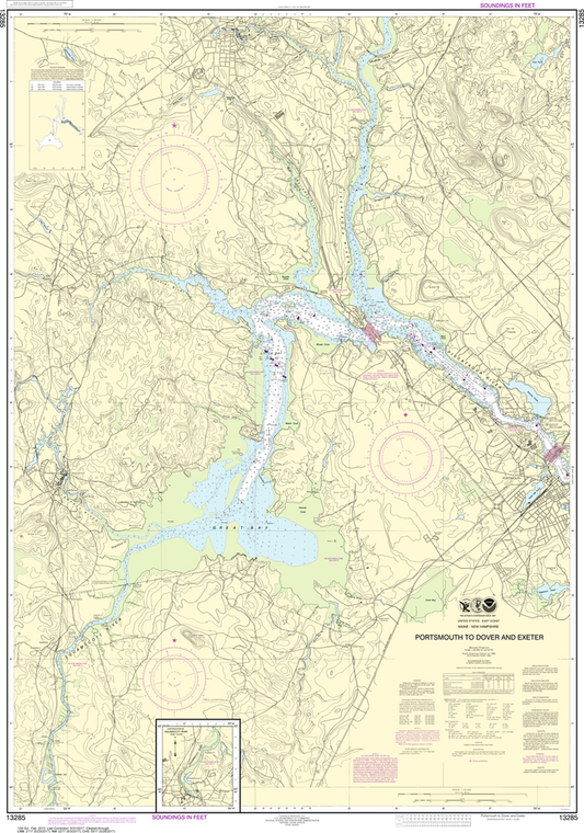 NOAA Chart 13285: Portsmouth to Dover and Exeter