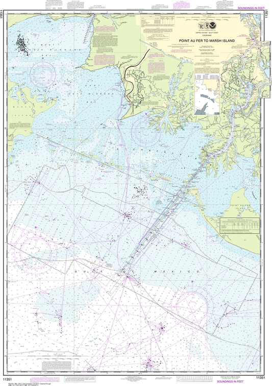 NOAA Chart 11351: Point au Fer to Marsh Island