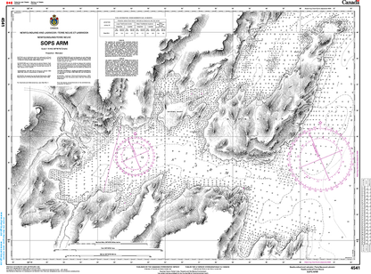 CHS Print-on-Demand Charts Canadian Waters-4541: Sops Arm, CHS POD Chart-CHS4541