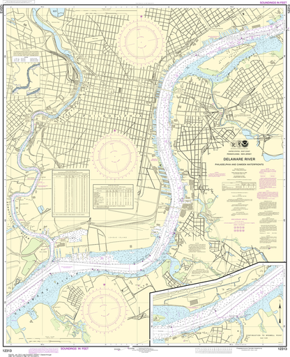NOAA Chart 12313: Philadelphia and Camden Waterfronts