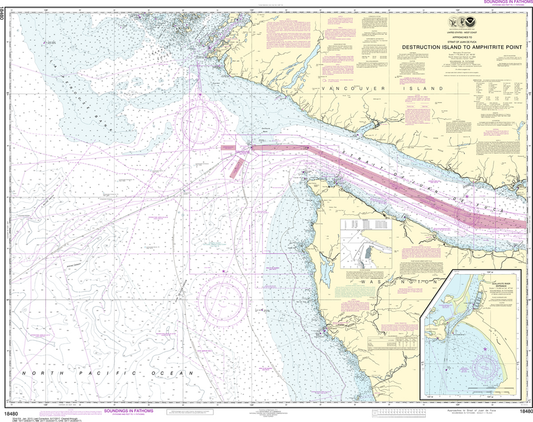 NOAA Chart 18480: Approaches to Strait of Juan de Fuca - Destruction lsland to Amphitrite Point