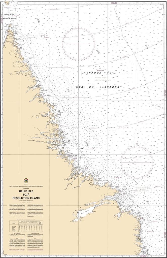 CHS Chart 4700: Belle Isle to / à Resolution Island