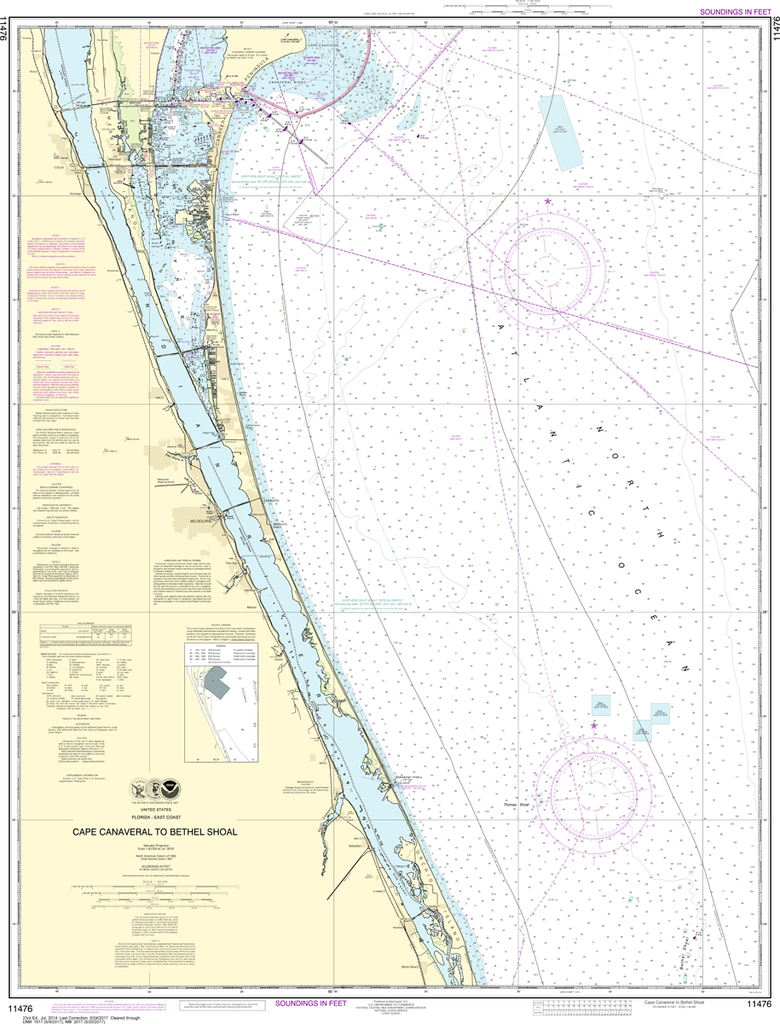 NOAA Chart 11476: Cape Canaveral to Bethel Shoal