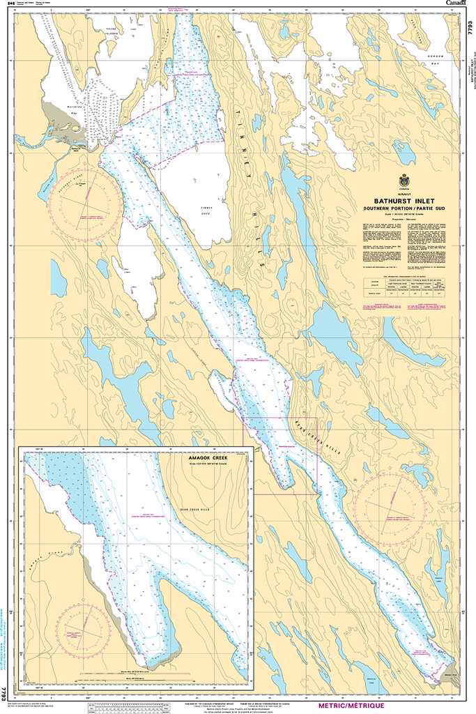 CHS Print-on-Demand Charts Canadian Waters-7793: Bathurst Inlet - Southern Portion/Partie sud, CHS POD Chart-CHS7793