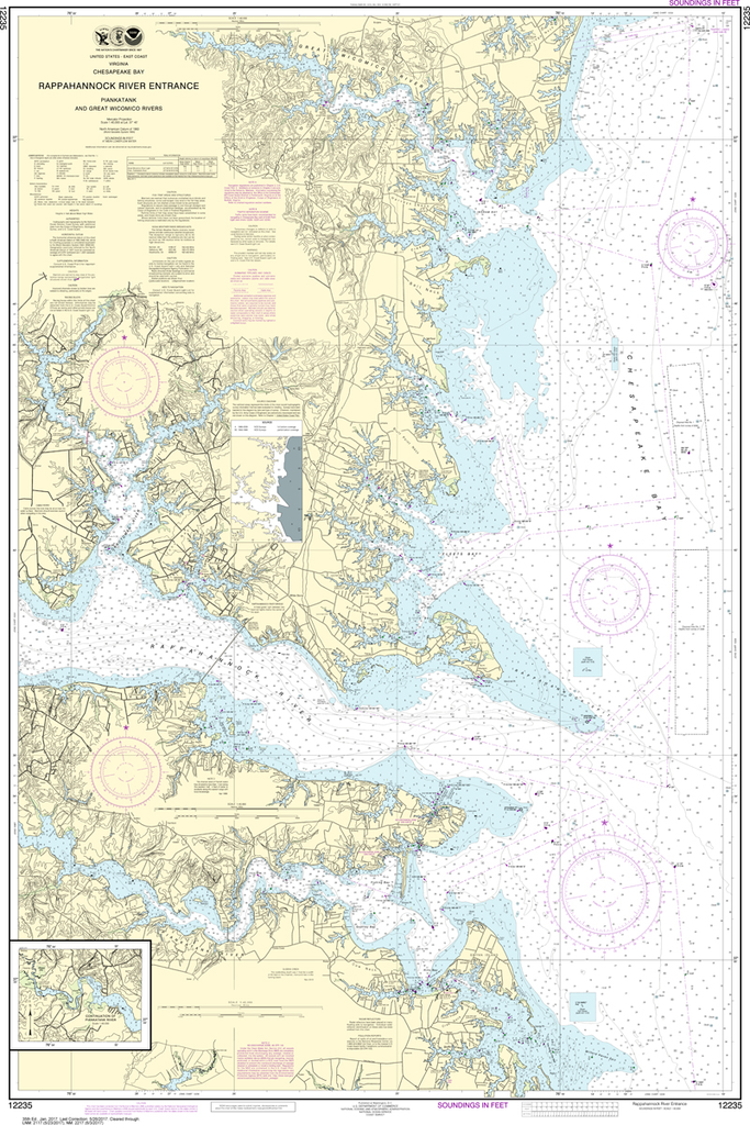 NOAA Chart 12235: Chesapeake Bay - Rappahannock River Entrance, Piankatank and Great Wicomico Rivers