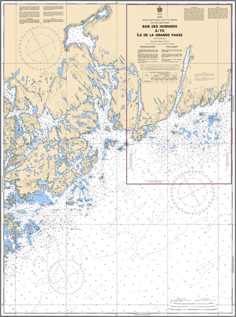 CHS Chart 4472: Baie des Homards à/to Île de la Grande Passe