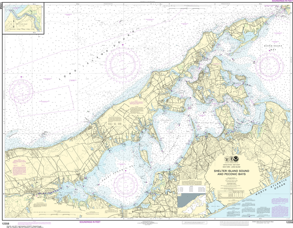 NOAA Chart 12358: New York - Long Island to Shelter Island Sound and Peconic Bays, Mattituck Inlet