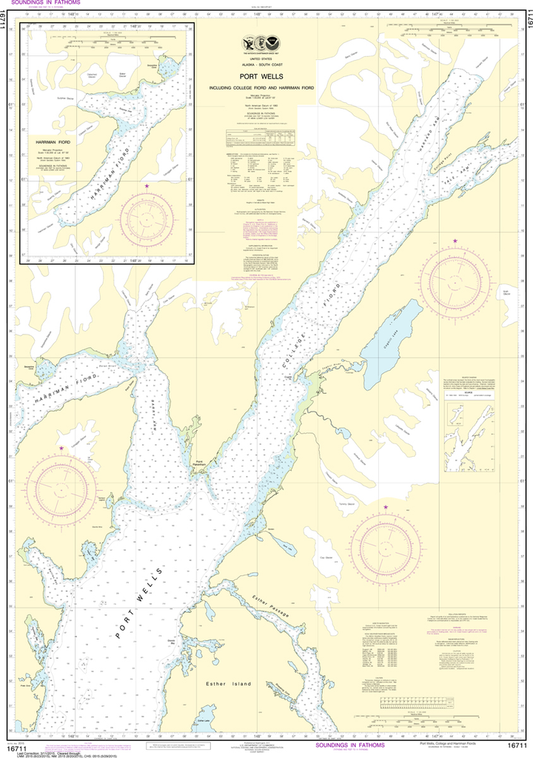 NOAA Chart 16711: Port Wells, including College Fiord and Harriman Fiord