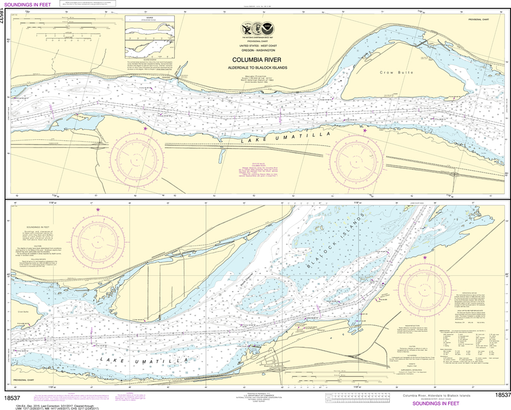 NOAA Chart 18537: Columbia River - Alderdale to Blalock Islands