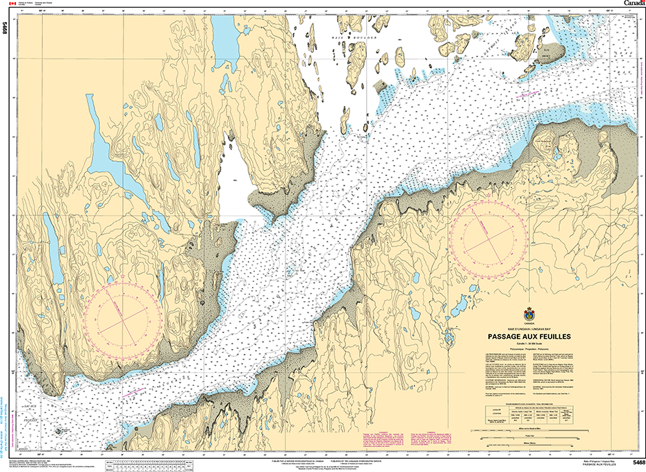 CHS Print-on-Demand Charts Canadian Waters-5468: Passage aux Feuilles, CHS POD Chart-CHS5468