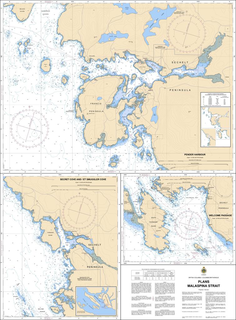 CHS Chart 3535: Plans - Malaspina Strait