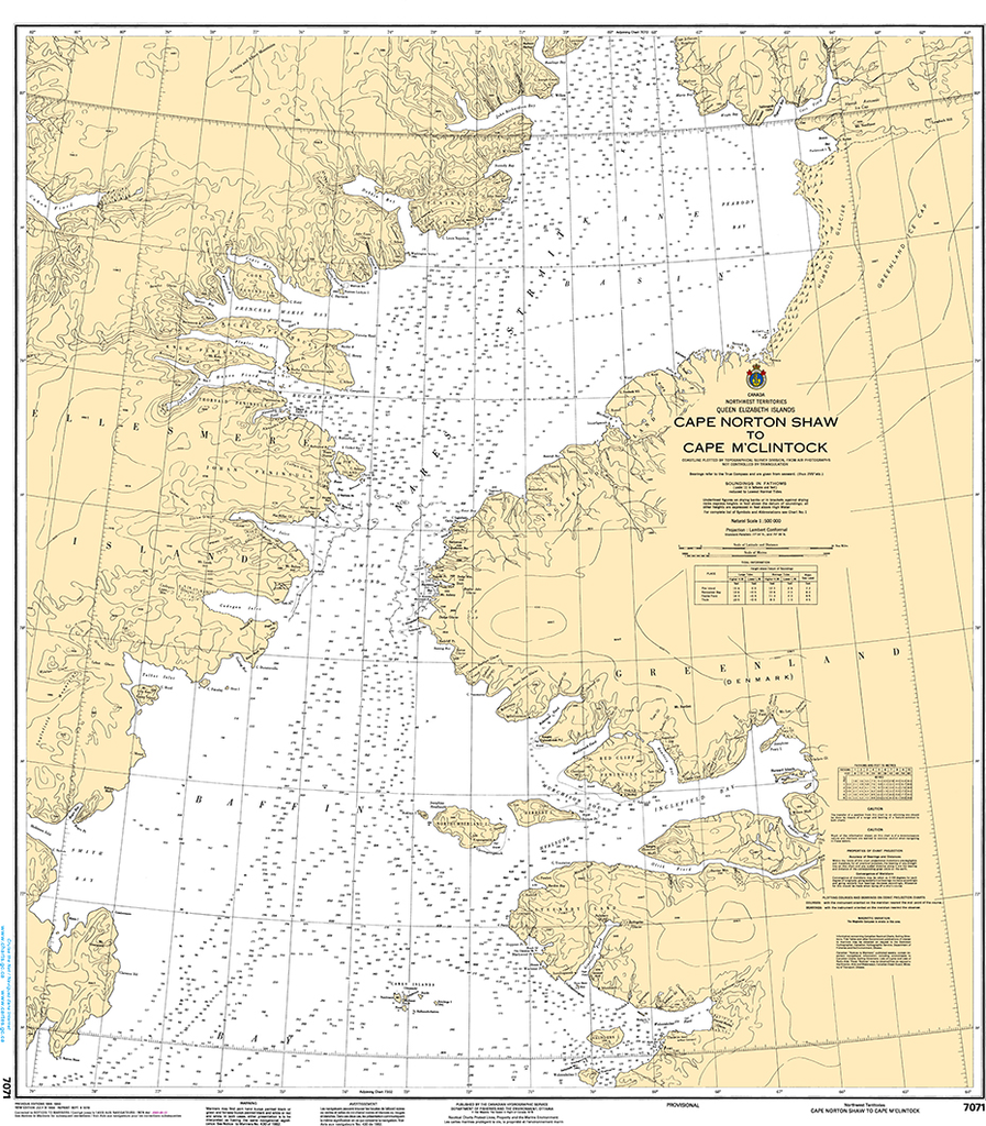 CHS Print-on-Demand Charts Canadian Waters-7071: Cape Norton Shaw to Cape MClintock, CHS POD Chart-CHS7071