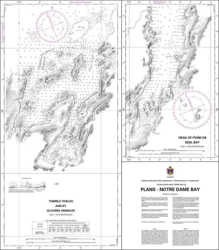 CHS Chart 4582: Plans - Notre Dame Bay