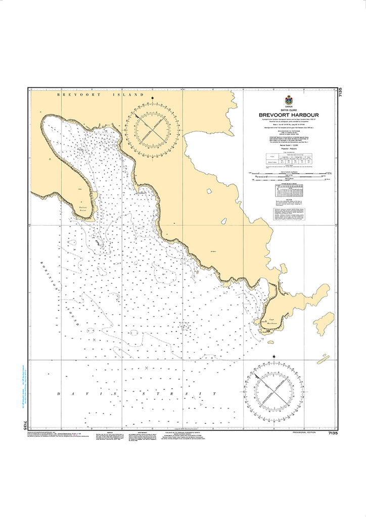 CHS Print-on-Demand Charts Canadian Waters-7135: Brevoort Harbour, CHS POD Chart-CHS7135