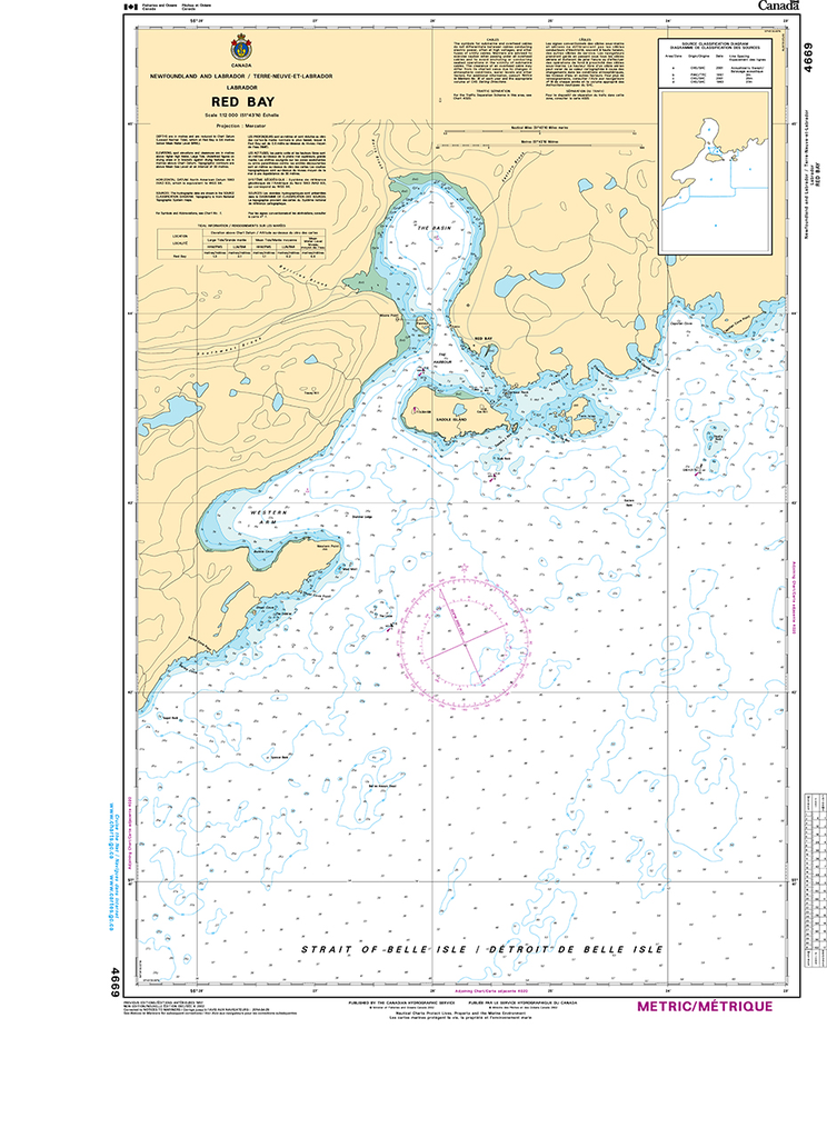 CHS Print-on-Demand Charts Canadian Waters-4669: Red Bay, CHS POD Chart-CHS4669