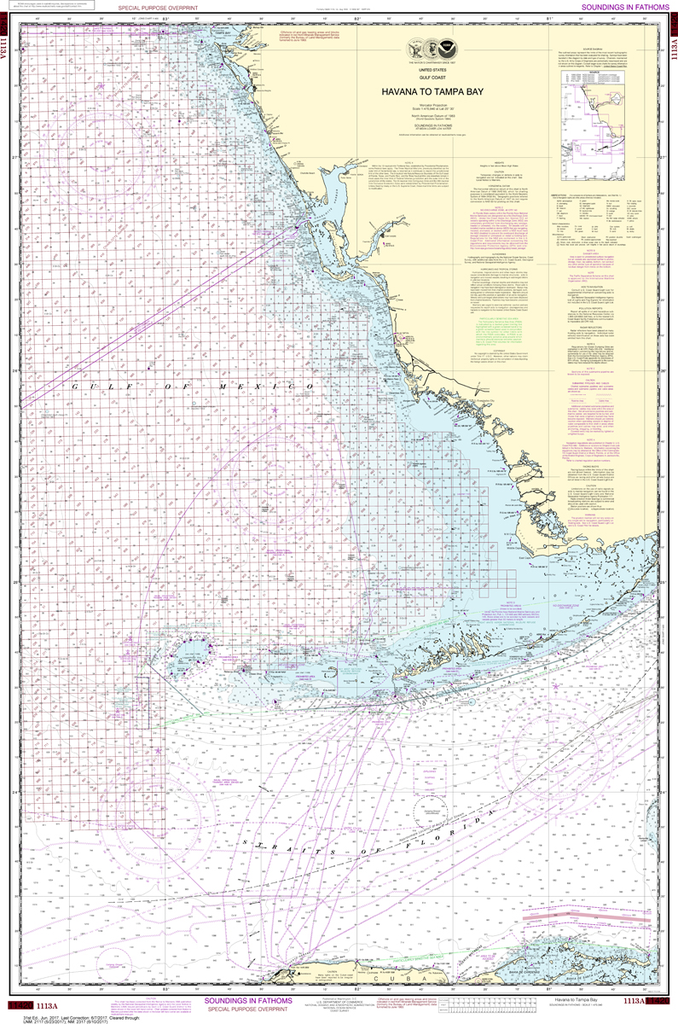 NOAA Chart 1113A: Havana to Tampa Bay (Oil and Gas Leasing Areas)