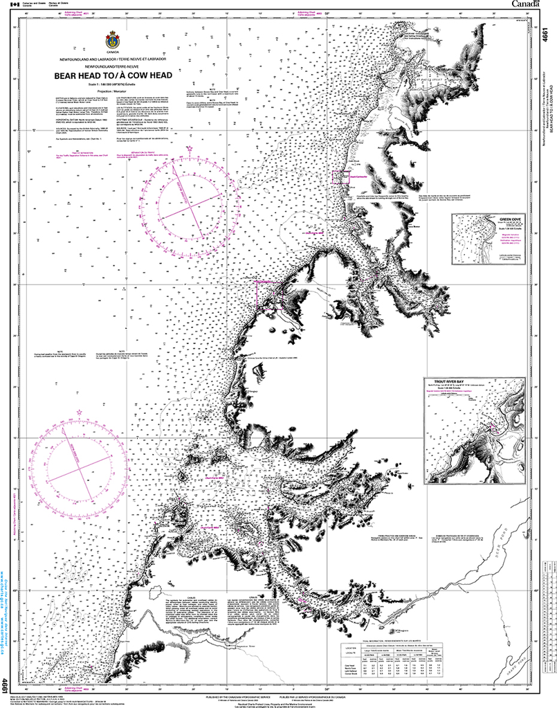 CHS Print-on-Demand Charts Canadian Waters-4661: Bear Head to/€ Cow Head, CHS POD Chart-CHS4661