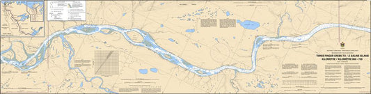 CHS Chart 6415: Three Finger Creek to/à Saline Island Kilometre 650 / Kilometre 730