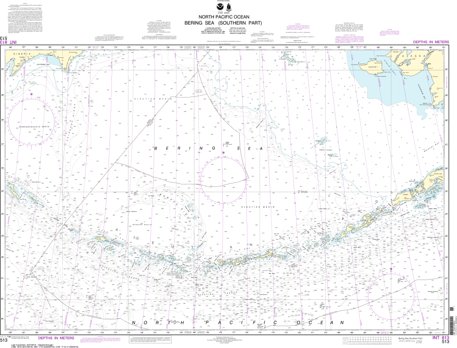 NOAA Print-on-Demand Charts US Waters-Bering Sea   Southern Part-513