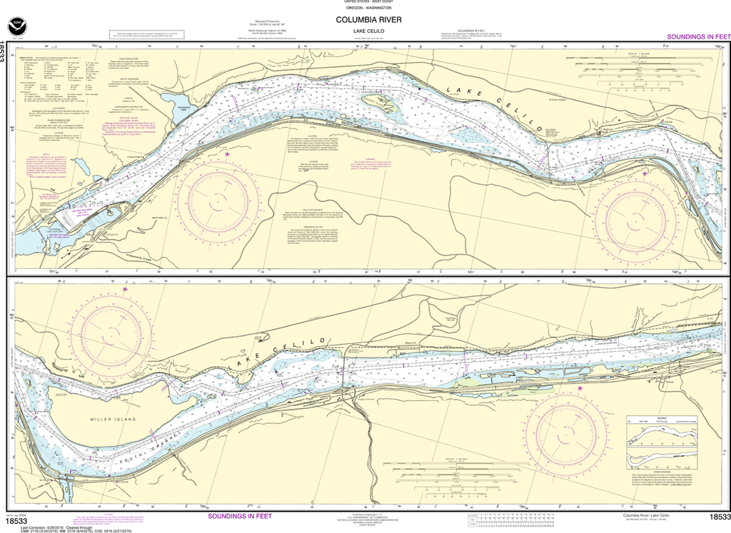 NOAA Chart 18533: Columbia River - Lake Celilo