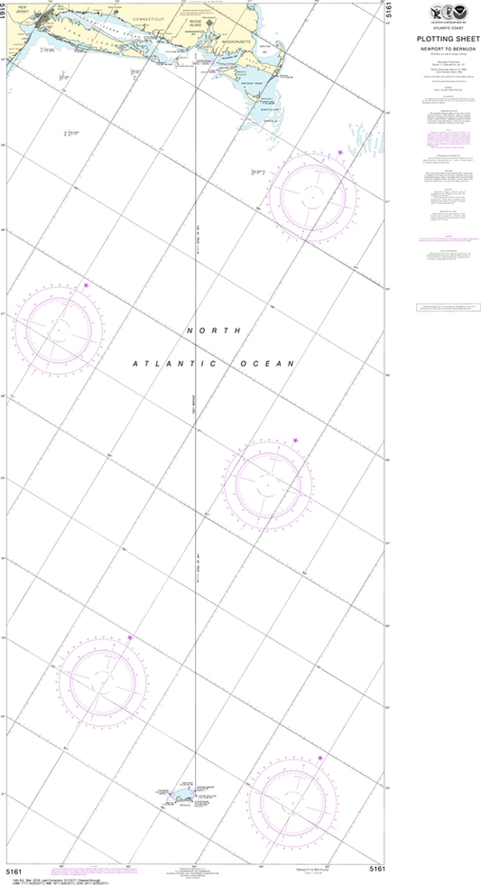 NOAA Chart 5161: Newport, Rhode Island to Bermuda (Plotting Sheet)