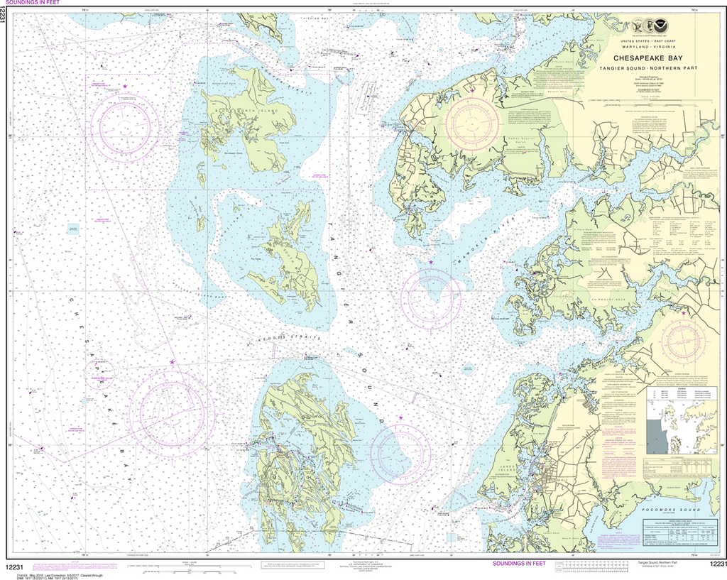 NOAA Chart 12231: Chesapeake Bay - Tangier Sound - Northern Part