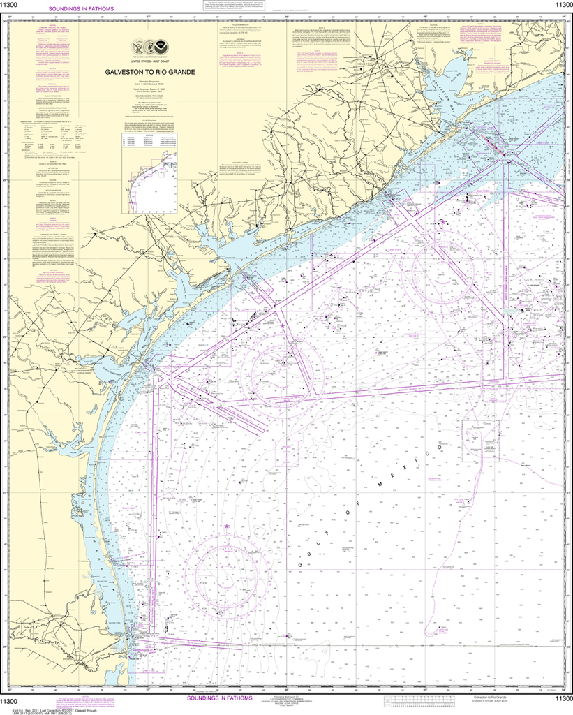 NOAA Chart 11300: Galveston to Rio Grande